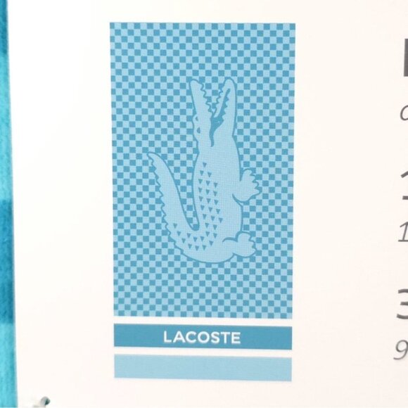 NWT LACOSTE‎ CROC LOGO PLAID BLUE BEACH TOWEL 100% COTTON 36” x 72” - Picture 5 of 6